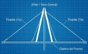 Estructura de un puente atirantado