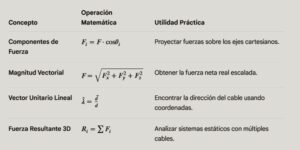 Tabla de Ecuaciones de Estática en 3D